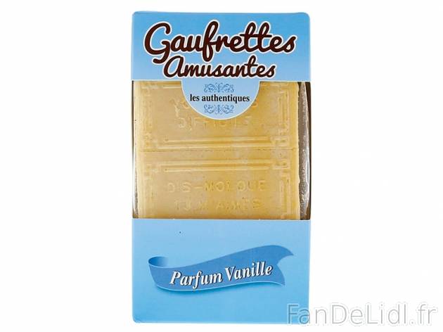 Gaufrettes amusantes , prezzo 1.69 € per 175 g, 1 kg = 9,66 € EUR. 
- De fines ...