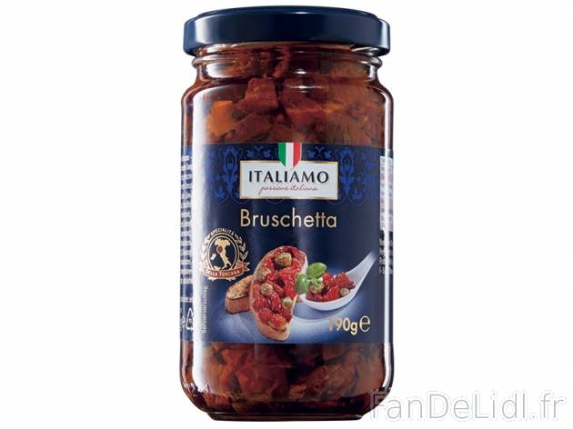 Préparation pour bruschetta , prezzo 1.49 € per 190 g au choix, 1 kg = 7,84 € ...