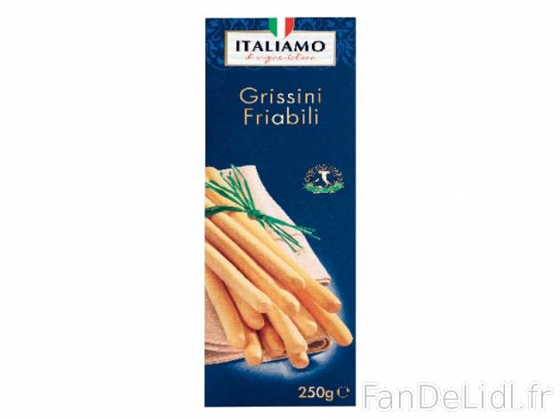 Grissini friabili , prezzo 0.99 € per 250 g, 1 kg = 3,96 € EUR.