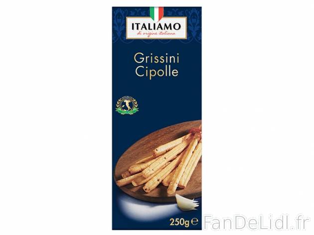 Grissini cipolle , prezzo 1.49 € per 250 g au choix, 1 kg = 5,96 € EUR. 
- ...