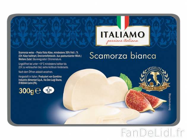 Scamorza , prezzo 1.99 € per 300 g au choix, 1 kg = 6,63 € EUR. 
- 17 % de ...