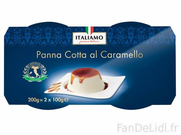 Panna cotta au caramel , prezzo 1.39 € per 2 x 100 g, 1 kg = 6,95 € EUR.