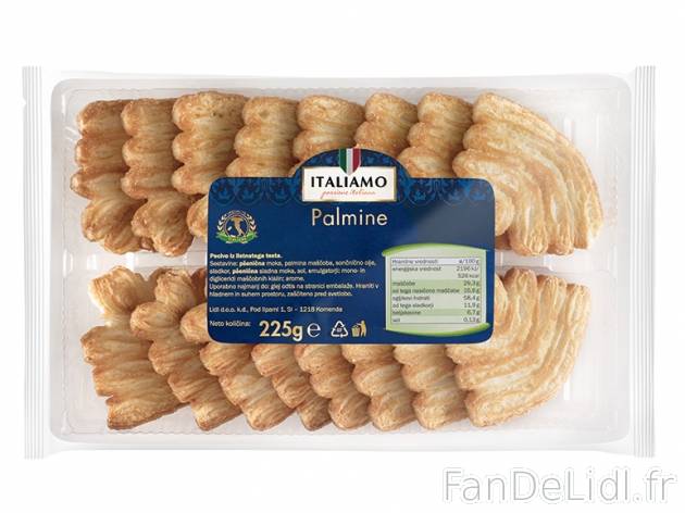 Biscuits feuilletés , prezzo 1.69 € per 225 g, 1 kg = 7,51 € EUR.