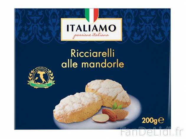 Ricciarelli aux amandes , prezzo 3.19 € per 200 g, 1 kg = 15,95 € EUR.