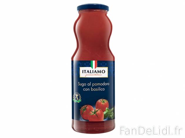 Sauce tomate-basilic ou purée de tomates , prezzo 0.99 € per 720 ml au choix, ...