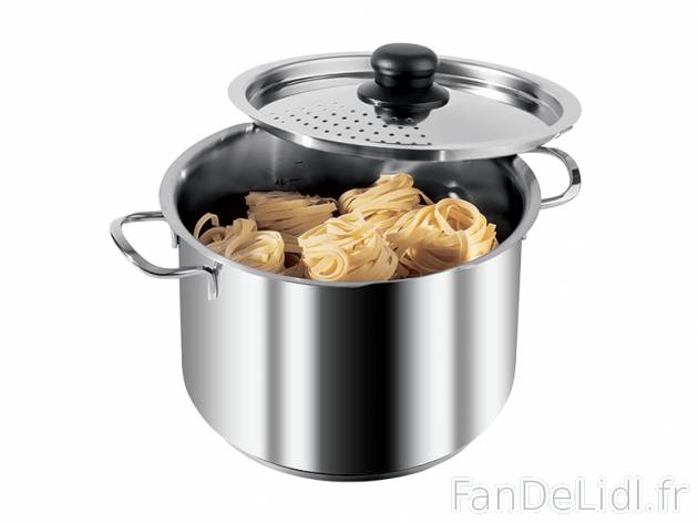 Casserole à pâtes en inox avec couvercle égouttoir , prezzo 17.99 € per L&apos;unité ...