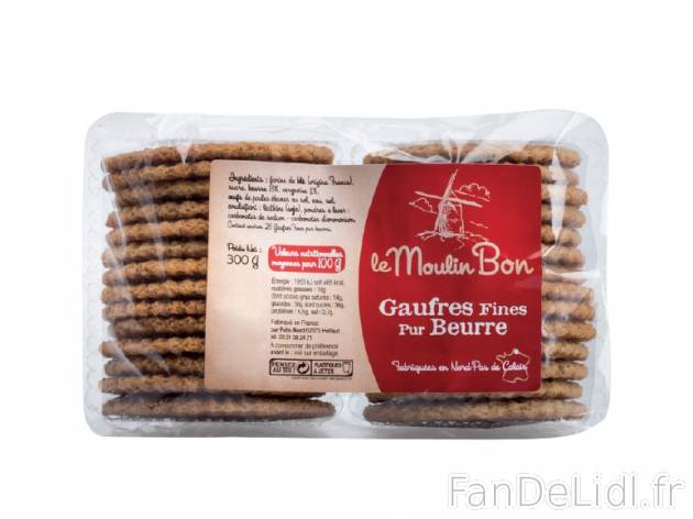 Gaufres fines pur beurre , prezzo 1.59 € per 300 g au choix, 1 kg = 5,30 € EUR. ...