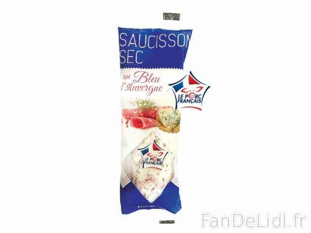 Saucisson sec au bleu d&apos;Auvergne , prezzo 2.69 € per 250 g, 1 kg = 10,76 ...