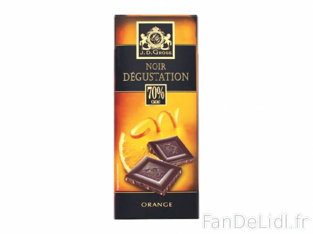 Tablette de chocolat noir , prezzo 1.25 € per 125 g au choix, 1 kg = 10,00 € ...