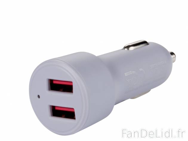 Chargeur double USB , le prix 5.99 € 
- 2 x sorties USB A
- Chargeur allume-cigare ...