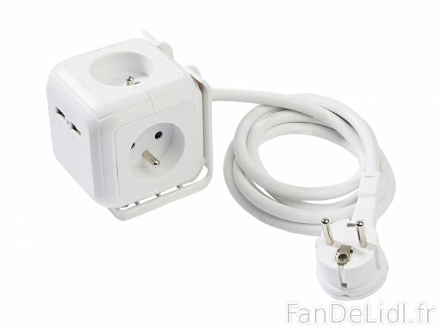 Cube multiprise avec ports USB , le prix 8.99 € 
- Longueur du cordon d’alimentation ...
