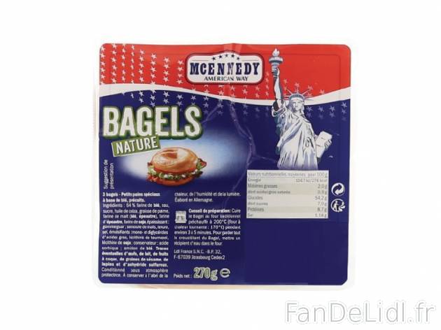 Bagels , prezzo 0.99 € per 270 g au choix, 1 kg = 3,67 € EUR. 
- Petits pains ...