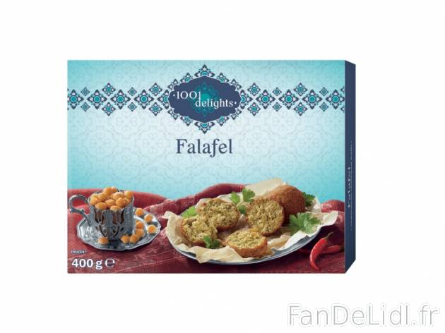 Falafel , prezzo 1.99 € per 400 g, 1 kg = 4,98 € EUR. 
- Les falafels sont ...
