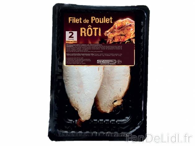 2 filets de poulet rôti , prezzo 1.99 € per 150 g au choix, 1 kg = 13,27 € ...