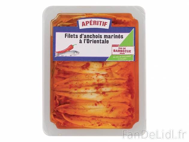 Filets d’anchois marinés , prezzo 2.39 € per 200 g au choix, 1 kg = 11,95 ...