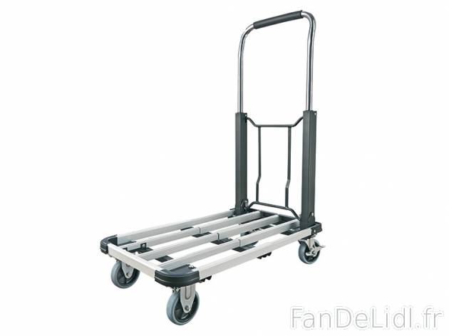 Chariot de transport en aluminium , prezzo 29.99 € per L&apos;unité 
- Déplié ...