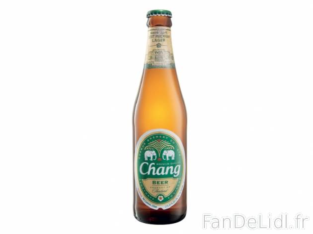 Chang bière , prezzo 0.99 € per 33 cl, 1 L = 3,00 € EUR. 
- 5 % Vol. 
- Inédit ...