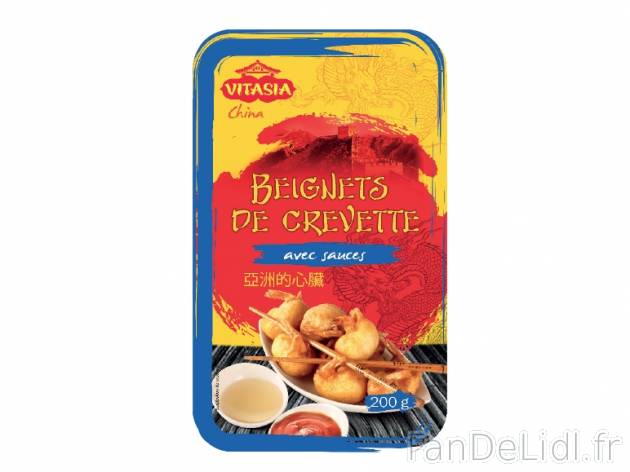 Beignets de crevettes , prezzo 2.99 € per 200 g, 1 kg = 14,95 € EUR. 
- 2 sauces ...