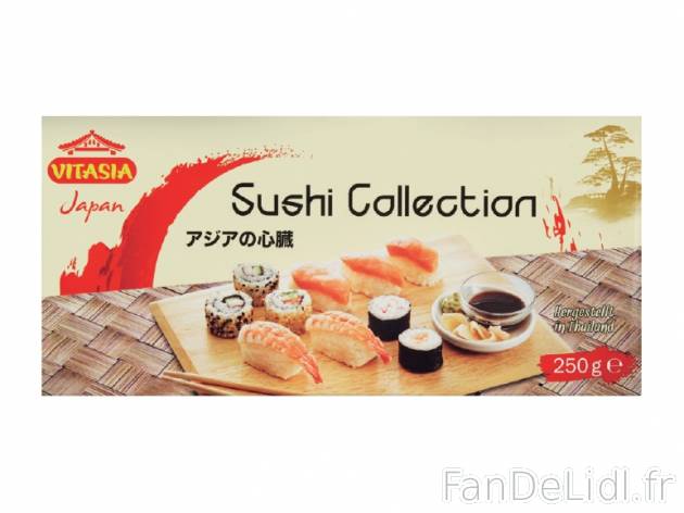 Sushi collection , prezzo 3.29 € per 250 g, 1 kg = 13,16 € EUR. 
- Sauce incluse ...
