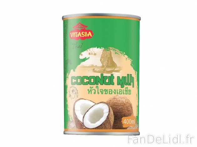Lait de coco , prezzo 0.99 € per 400 ml, 1 L = 2,48 € EUR.