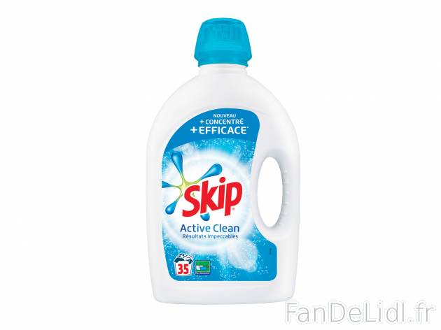 Skip Active Clean , le prix 6.24 € 
- Le bidon de 1,75 L : 8,92 € (1 L = 5,10 ...