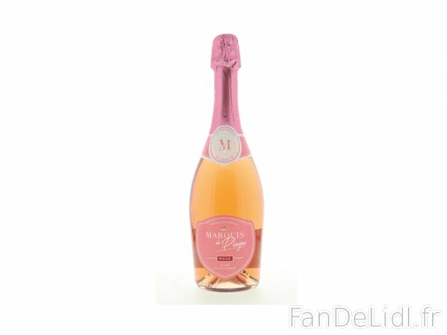 Marquis de Plagne Vin mousseux de Qualité Rosé * en , le prix 2.49 €  
-  12 % Vol.
