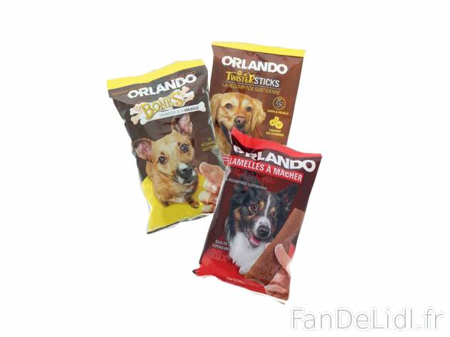 Snacks à mâcher pour chien , le prix 0.66 € 
- Le sachet de 100 g : 0,99 € ...