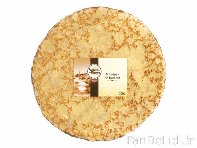 6 crêpes de froment , prezzo 2.15 € per 300 g, 1 kg = 7,17 € EUR. 
- Fabriquées ...