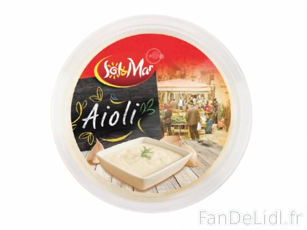 Aïoli , prezzo 0.99 € per 200 g, 1 kg = 4,95 € EUR.  
-      Inédit chez Lidl