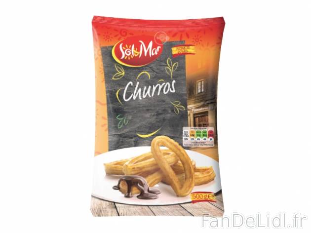 Churros , prezzo 1.49 € per 500 g, 1 kg = 2,98 € EUR. 
- Préparation facile ...