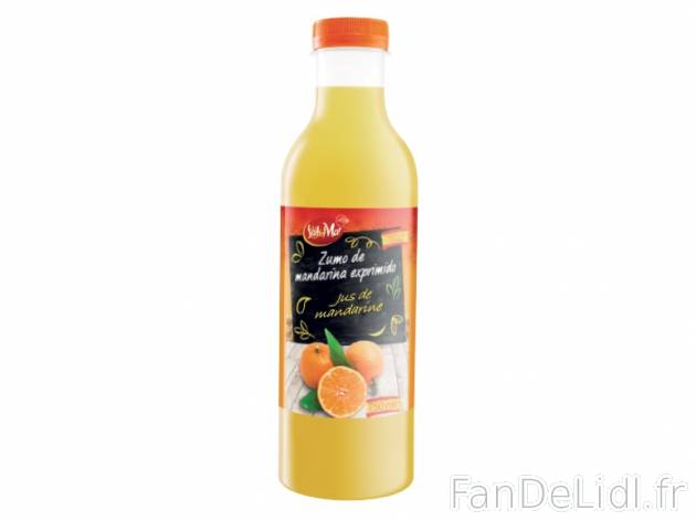 Jus de mandarine , prezzo 1.29 € per 75 cl, 1 L = 1,72 € EUR. 
- Avec pulpe ...