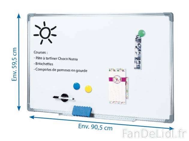 Tableau blanc magnétique , prezzo 16.99 € per Le set 
- Env. 59,5 x 90,5 cm ...