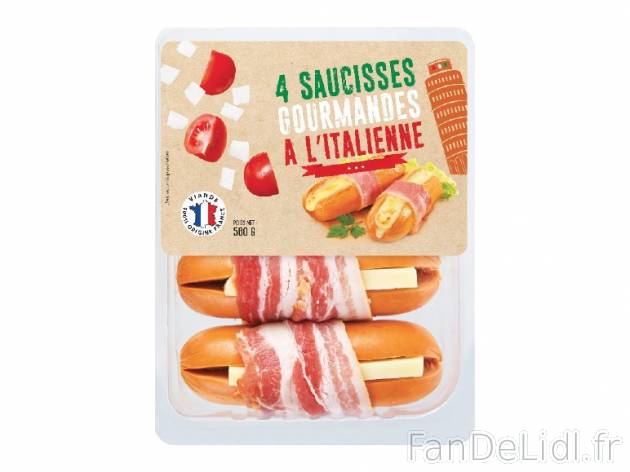 4 saucisses gourmandes à l&apos;italienne , prezzo 3.79 € per 560 g, 1 kg ...