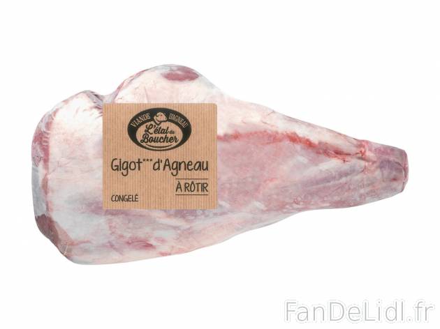 Gigot***d’agneau , le prix 8.29 €  

Caractéristiques

- surgelées