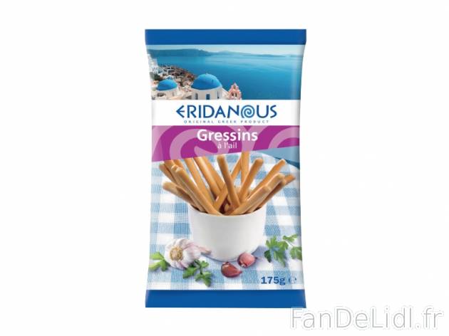 Gressins , prezzo 0.99 € per 175 g au choix, 1 kg = 5,66 € EUR. 
- Au choix ...