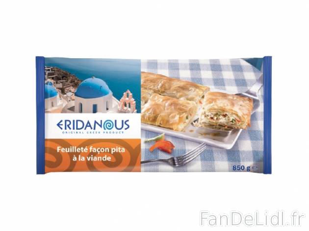 Feuilleté façon pita à la viande , prezzo 3.99 € per 850 g, 1 kg = 4,69 € EUR.