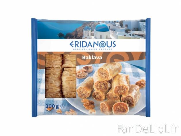 Baklava , prezzo 3.99 € per 390 g, 1 kg = 10,23 € EUR. 
- Pâtisserie aux noix ...