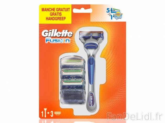 Gillette Fusion 4 lames de rasoir et 1 manche GRATUIT , prezzo 14.99 € per 70 ...