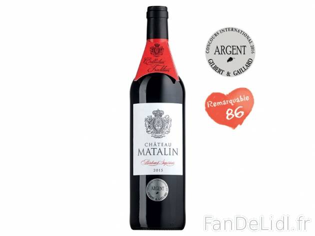 Bordeaux Supérieur Château Matalin 2015 AOP , prezzo 14.76 &#8364; per Soit ...