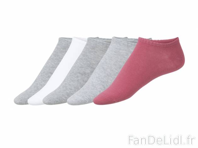 Socquettes en coton bio femme , le prix 2.99 € 
- Lot de 5 paires
- Du 35-38 ...