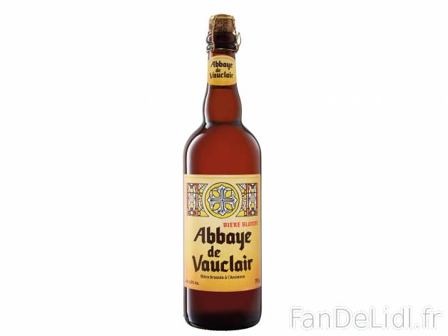 Bière blonde Abbaye de Vauclair , le prix 1.98 €  
-  6,5 % Vol.
-  IBU 24