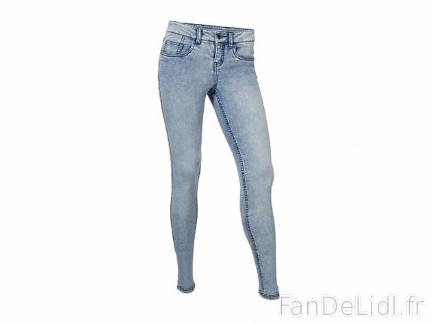 Jean stretch , prezzo 9.99 € per L&apos;unité au choix 
- Ex. : 78 % coton, ...