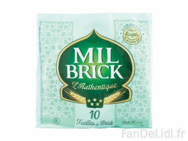 10 feuilles de brick , prezzo 0.75 € per 170 g, 1 kg = 4,41 € EUR.