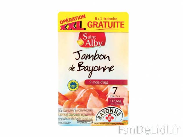Jambon de Bayonne IGP , prezzo 1.59 € per 116,66 g, 1 kg = 13,63 € EUR. 
- ...