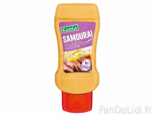 Sauce , le prix 1.15 €  
-  Au choix : samourai, kebab, algérienne ou curry