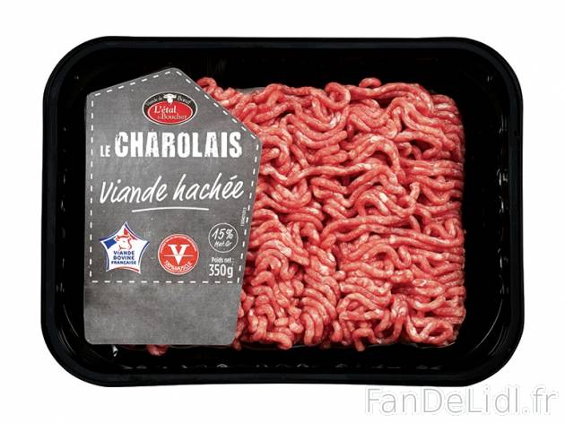 Viande hachée charolaise , prezzo 3.09 € per 350 g, 1 kg = 8,83 € EUR. 
- ...