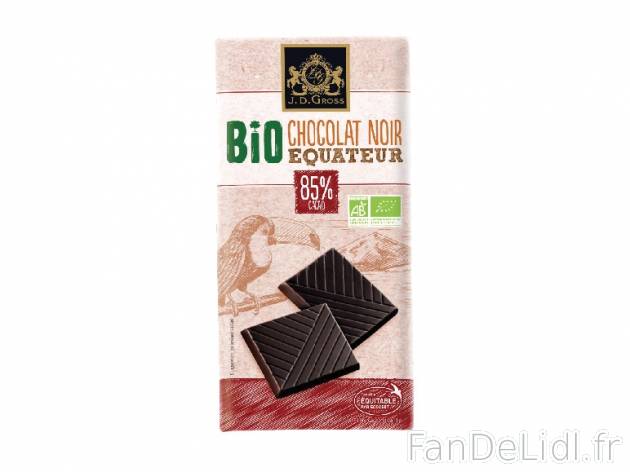 Tablette de chocolat noir Équateur 85 % de cacao bio , prezzo 0.99 € per 100 ...