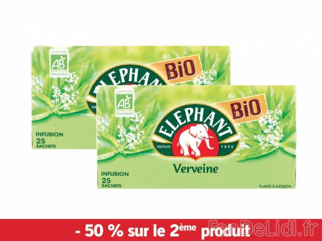 Elephant infusion verveine bio , prezzo 2.17 € per Soit le lot de 2 bôites de ...