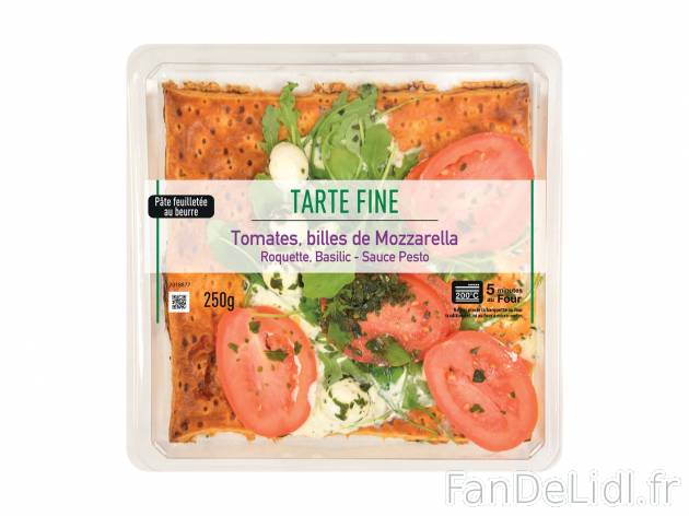 Tarte fine tomates-billes de mozzarella chez , le prix 3.99 € 

Caractéristiques

- ...