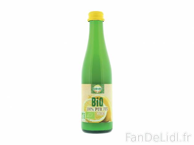 Pur jus de citron Bio , le prix 1.29 € 

Caractéristiques

- AB agriculture ...
